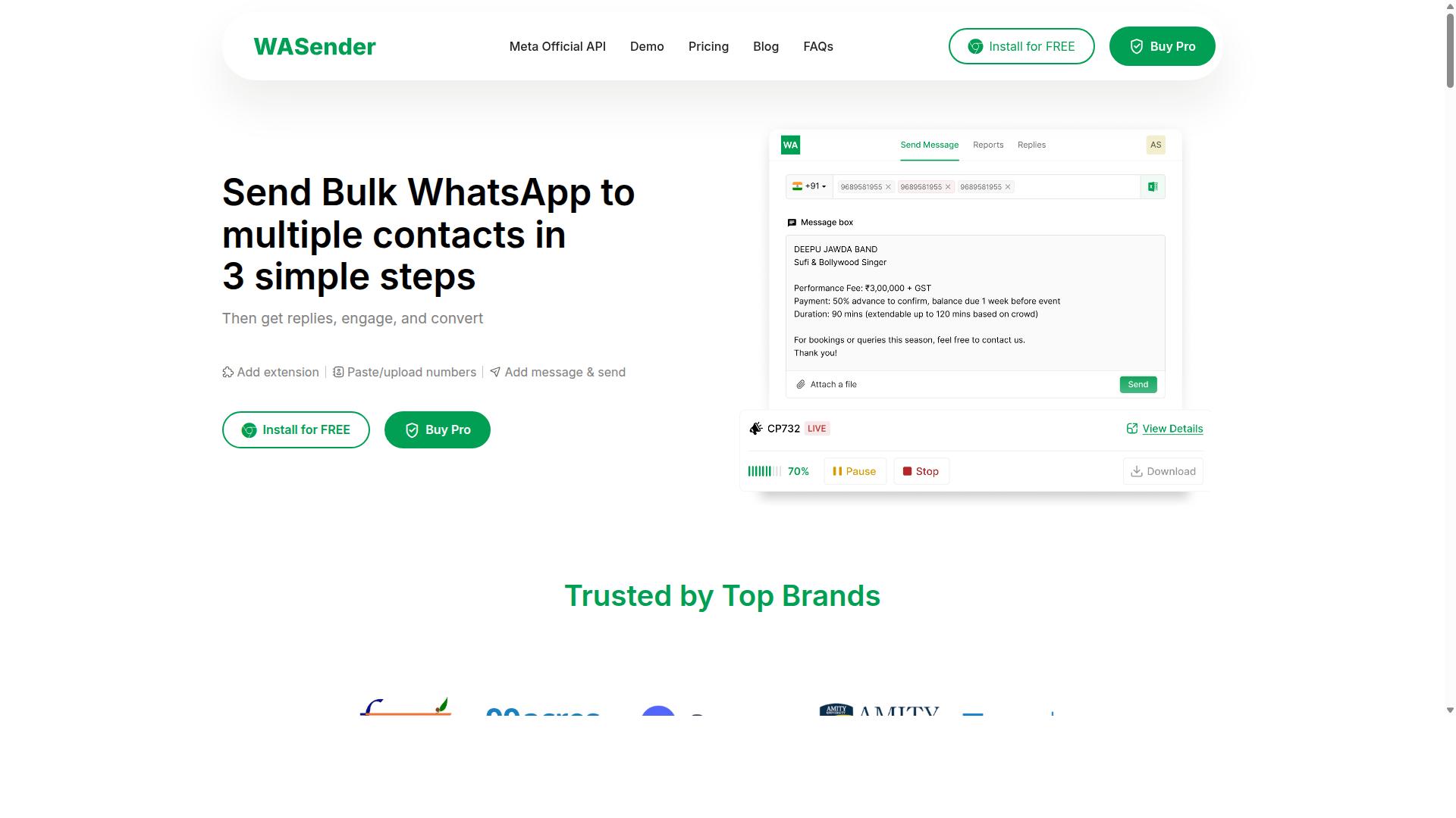 WASender website