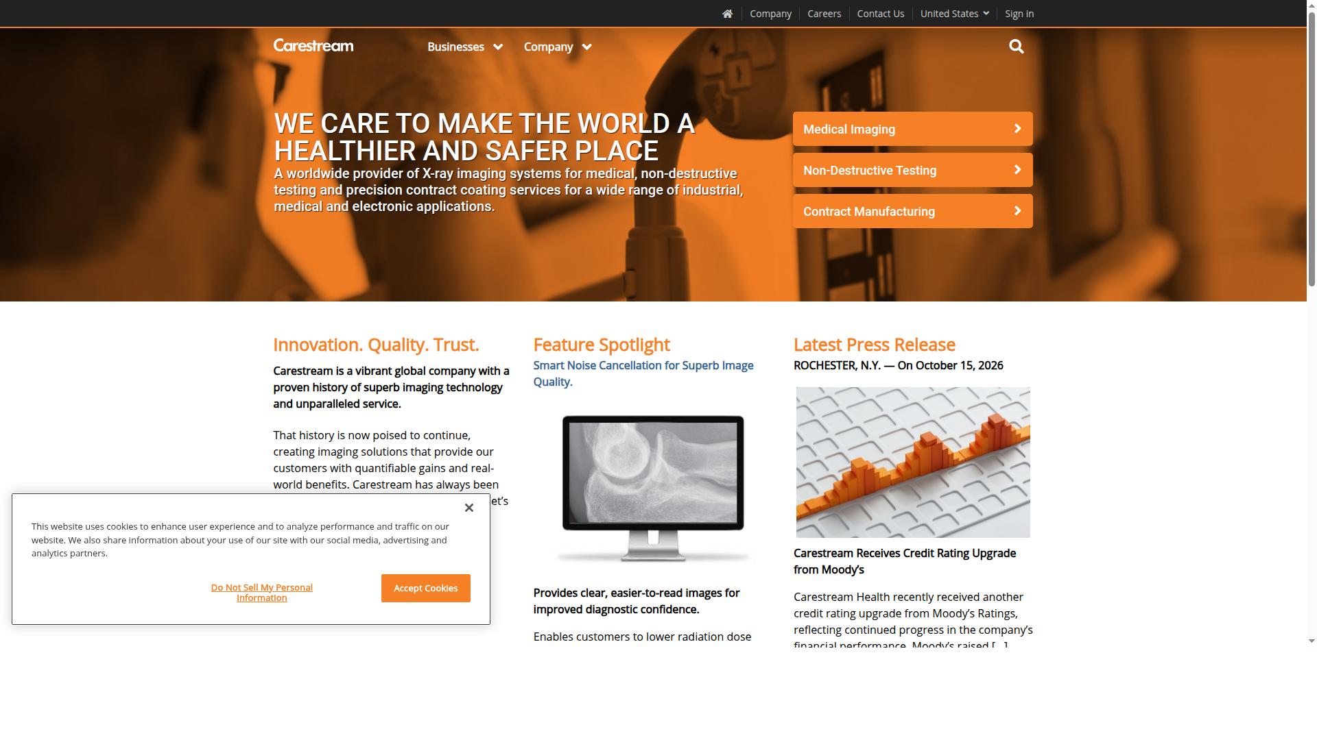 CARESTREAM Vue RIS website